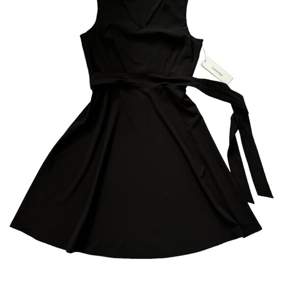 CALVIN KLEIN Women's V-Neck Sleeveless Dress Color: Black; Size: 8 - Picture 4 of 4
